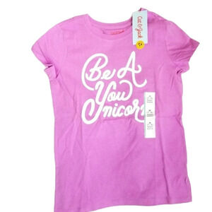 Cat & Jack Girls Purple "Be a Younicorn" T-shirt- Size L(10/12) NWT
